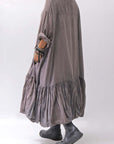 【RUNDHOLZ】 COTTON CHIFFON SHIRT DRESS _AMBER FOG