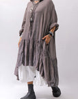 【RUNDHOLZ】 COTTON CHIFFON SHIRT DRESS _AMBER FOG