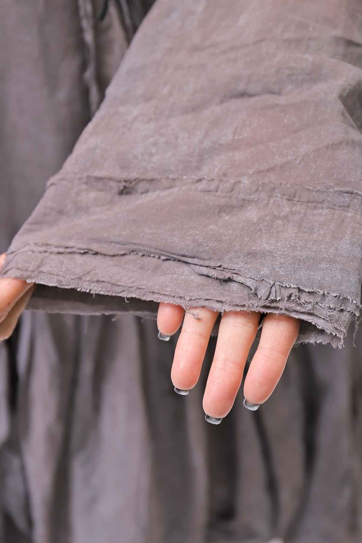 【RUNDHOLZ】 COTTON CHIFFON SHIRT DRESS _AMBER FOG