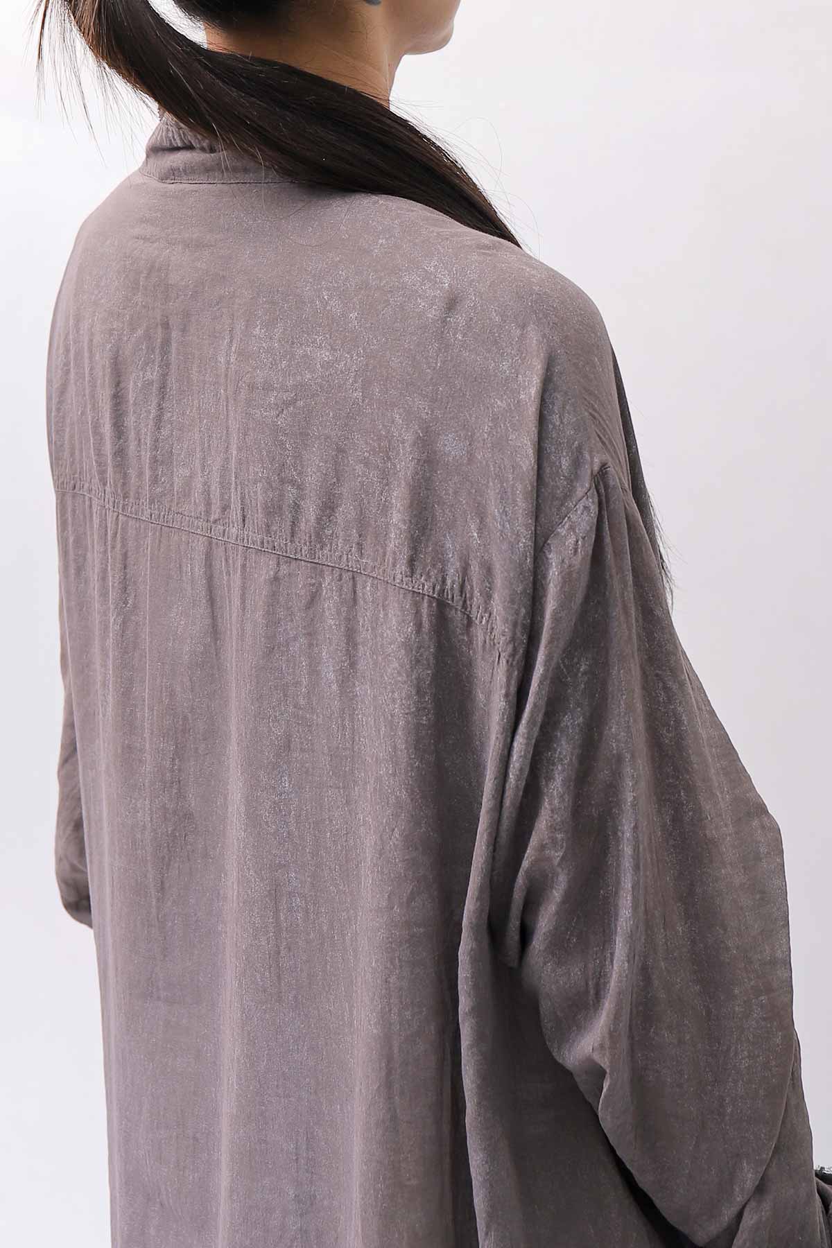 【RUNDHOLZ】 COTTON CHIFFON SHIRT DRESS _AMBER FOG