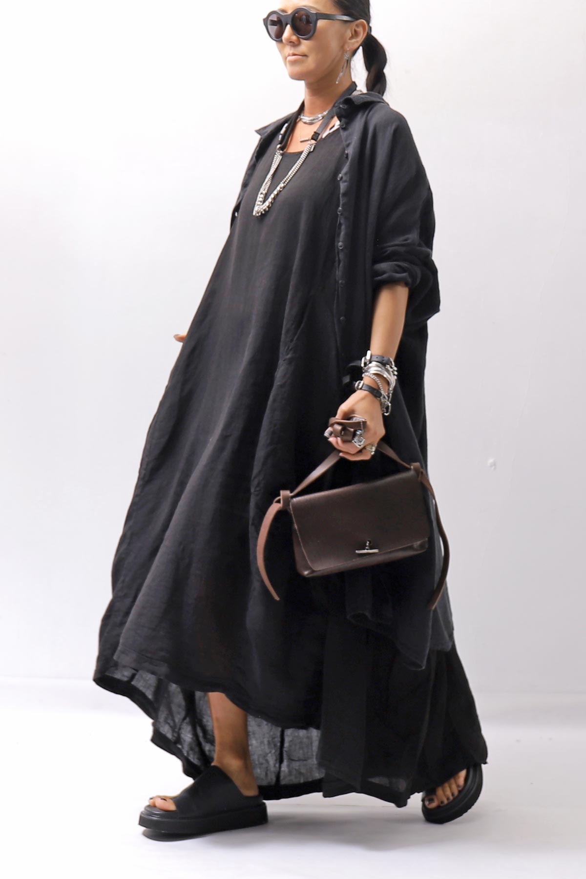 【RUNDHOLZ】 MULTIWAY LINEN DRESS 354 0901_BLACK