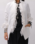 【RUNDHOLZ】 GRUNGE COTTON LACE & STRETCH JACKET _SEAFOAM FOG