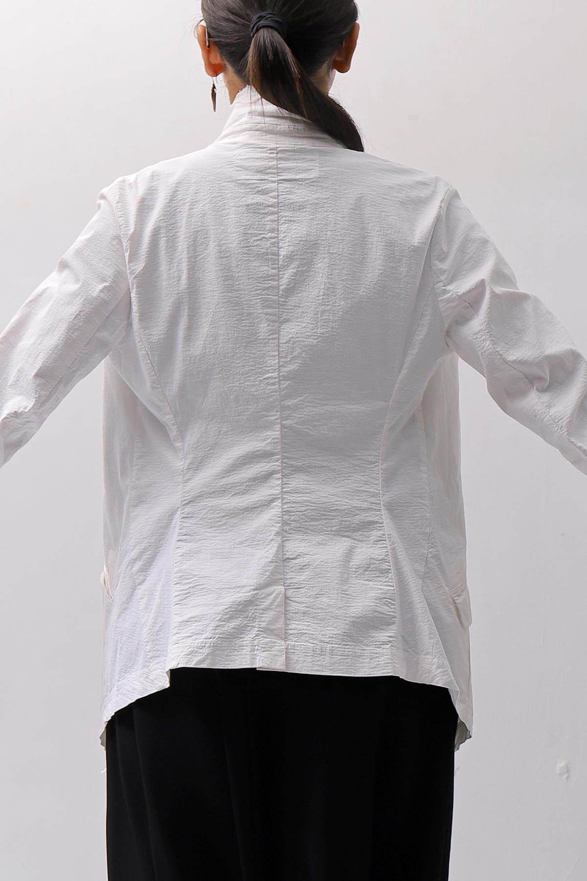 【RUNDHOLZ】 GRUNGE COTTON LACE &amp; STRETCH JACKET _SEAFOAM FOG