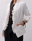 【RUNDHOLZ】 GRUNGE COTTON LACE & STRETCH JACKET _SEAFOAM FOG