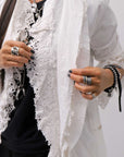 【RUNDHOLZ】 GRUNGE COTTON LACE & STRETCH JACKET _SEAFOAM FOG