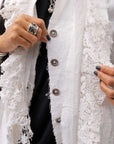 【RUNDHOLZ】 GRUNGE COTTON LACE & STRETCH JACKET _SEAFOAM FOG