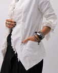【RUNDHOLZ】 GRUNGE COTTON LACE & STRETCH JACKET _SEAFOAM FOG