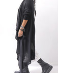 【NOSTRASANTISSIMA】 ASYMMETRY BACK CROSS CARDIGAN TS24_BLACK