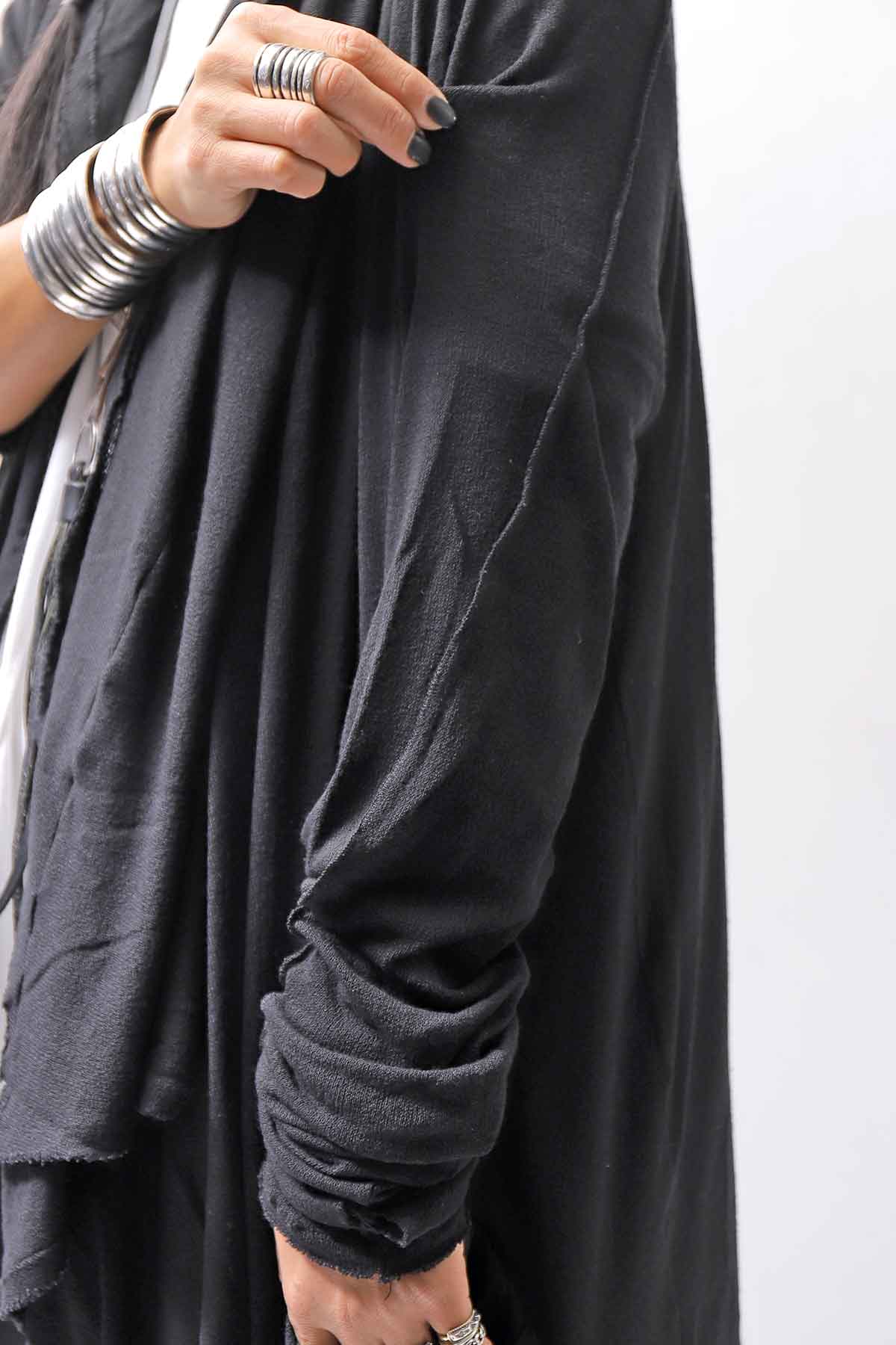 【NOSTRASANTISSIMA】 ASYMMETRY BACK CROSS CARDIGAN TS24_BLACK