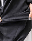 【NOSTRASANTISSIMA】 ASYMMETRY BACK CROSS CARDIGAN TS24_BLACK
