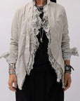 【RUNDHOLZ】 GRUNGE COTTON LACE & STRETCH JACKET _LINEN FOG