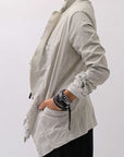 【RUNDHOLZ】 GRUNGE COTTON LACE & STRETCH JACKET _LINEN FOG