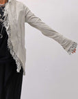 【RUNDHOLZ】 GRUNGE COTTON LACE & STRETCH JACKET _LINEN FOG