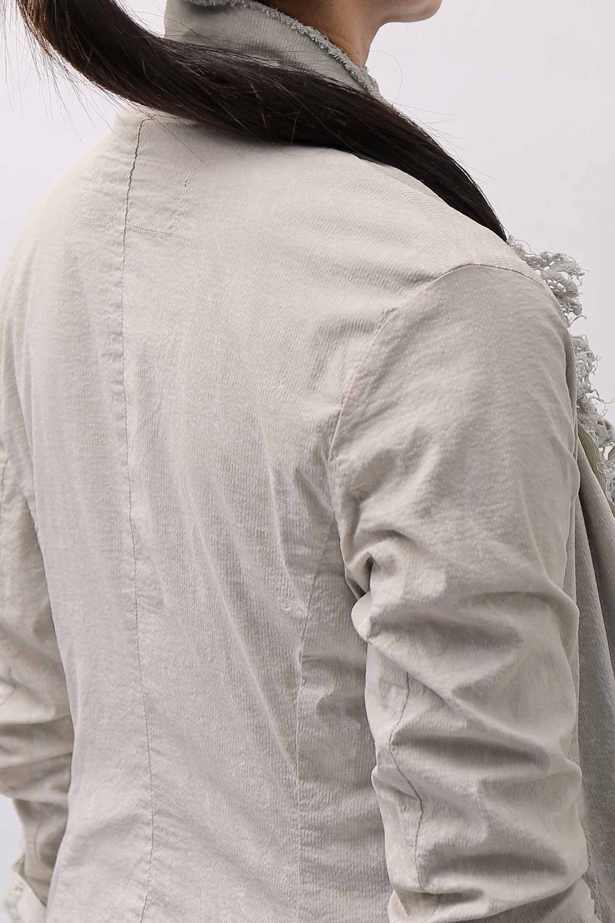【RUNDHOLZ】 GRUNGE COTTON LACE &amp; STRETCH JACKET _LINEN FOG