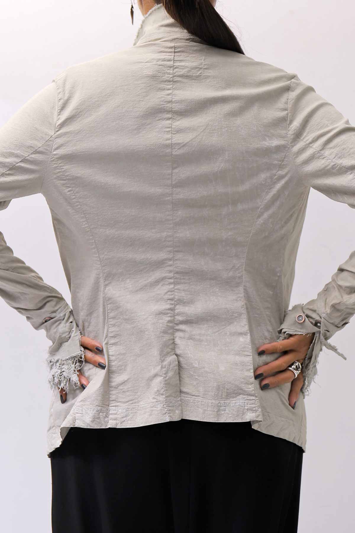 【RUNDHOLZ】 GRUNGE COTTON LACE &amp; STRETCH JACKET _LINEN FOG