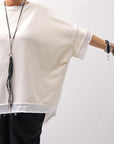 【sanctamuerte】BACK DRAPE&COTTON LIGHT SWEAT TOP S04/M1_ANTIQUE WHITE