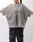 【sanctamuerte】BACK DRAPE&COTTON LIGHT SWEAT TOP S04/M1_GREY