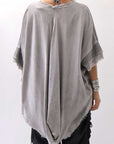 【sanctamuerte】BACK DRAPE&COTTON LIGHT SWEAT TOP S04/M1_GREY