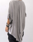 【sanctamuerte】BACK DRAPE&COTTON LIGHT SWEAT TOP S04/M1_GREY