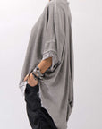 【sanctamuerte】BACK DRAPE&COTTON LIGHT SWEAT TOP S04/M1_GREY