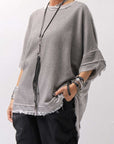 【sanctamuerte】BACK DRAPE&COTTON LIGHT SWEAT TOP S04/M1_GREY