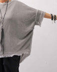 【sanctamuerte】BACK DRAPE&COTTON LIGHT SWEAT TOP S04/M1_GREY