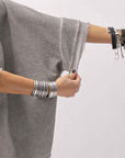 【sanctamuerte】BACK DRAPE&COTTON LIGHT SWEAT TOP S04/M1_GREY