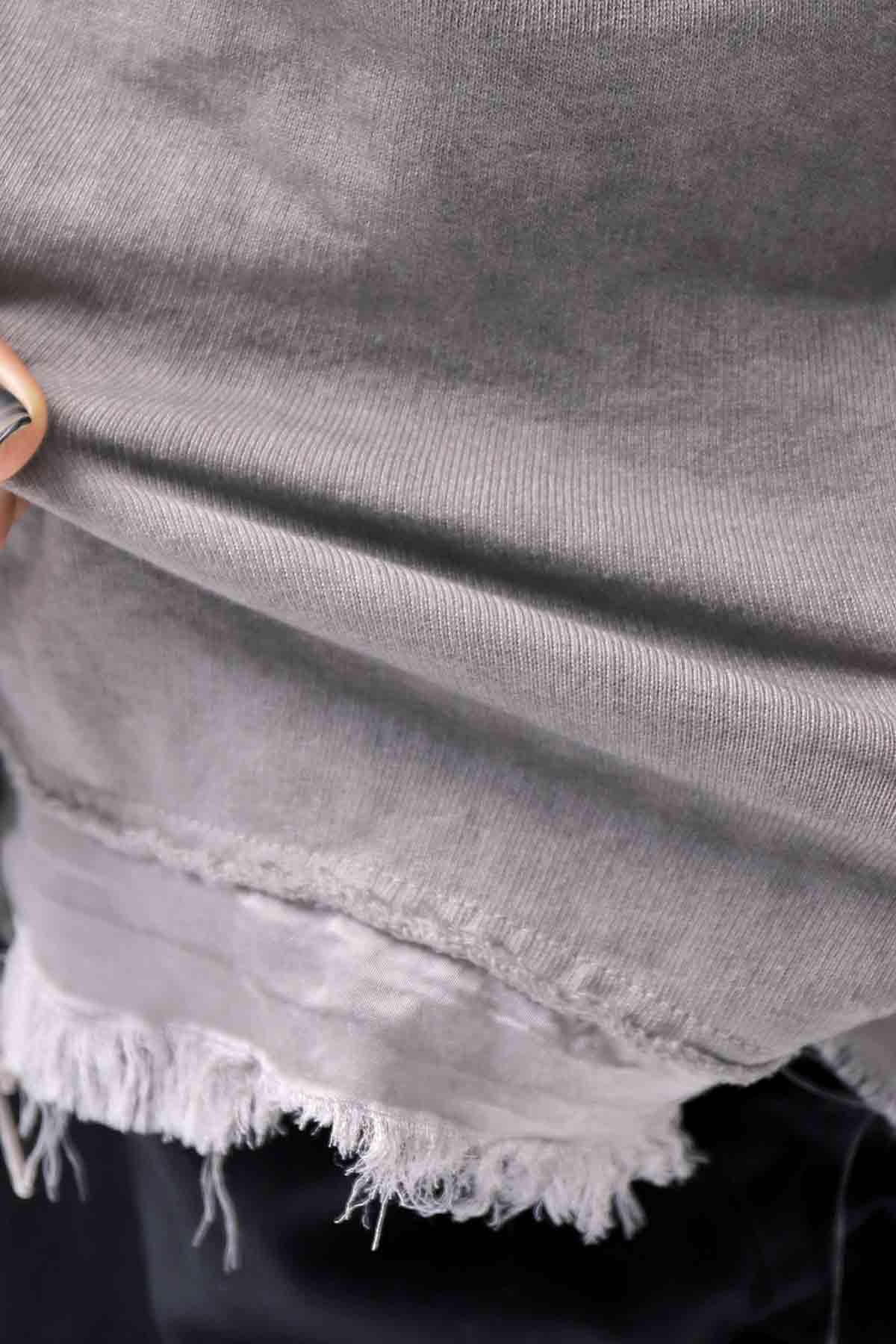 【sanctamuerte】BACK DRAPE&amp;COTTON LIGHT SWEAT TOP S04/M1_GREY