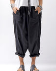【studio b3】 UNISEX LIGHT COTTON SARROUEL PANTS BZB1668_BLACK