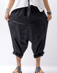 【studio b3】 UNISEX LIGHT COTTON SARROUEL PANTS BZB1668_BLACK