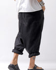 【studio b3】 UNISEX LIGHT COTTON SARROUEL PANTS BZB1668_BLACK