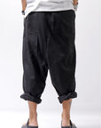 【studio b3】 UNISEX LIGHT COTTON SARROUEL PANTS BZB1668_BLACK