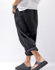 【studio b3】 UNISEX LIGHT COTTON SARROUEL PANTS BZB1668_BLACK