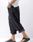 【studio b3】 UNISEX LIGHT COTTON SARROUEL PANTS BZB1668_BLACK