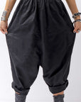 【studio b3】 UNISEX LIGHT COTTON SARROUEL PANTS BZB1668_BLACK