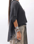 【RUNDHOLZ】 COTTON MESH KNIT TOPS _BLACK