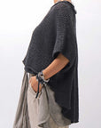【RUNDHOLZ】 COTTON MESH KNIT TOPS _BLACK