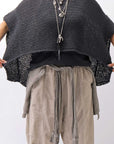 【RUNDHOLZ】 COTTON MESH KNIT TOPS _BLACK