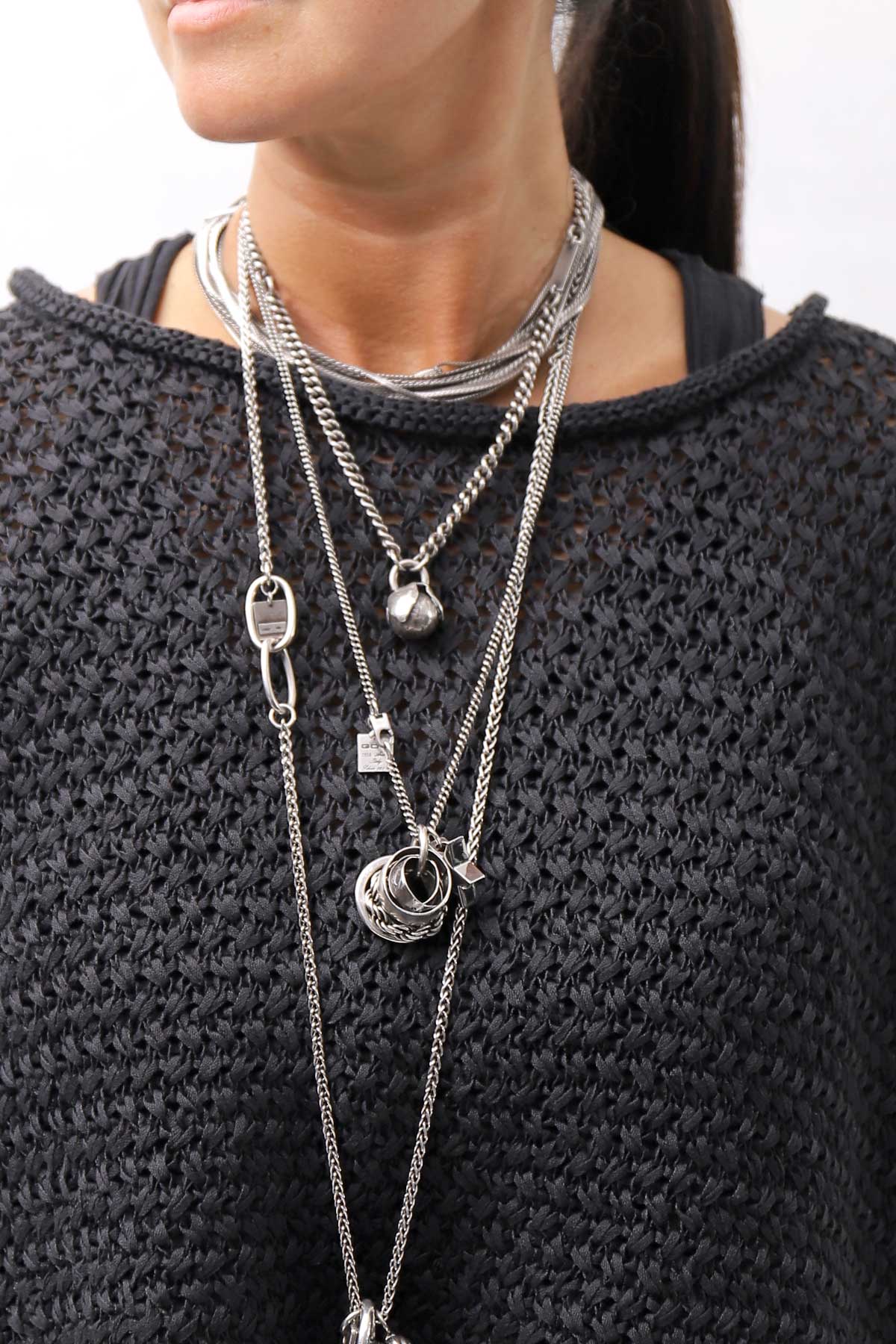 【RUNDHOLZ】 COTTON MESH KNIT TOPS _BLACK