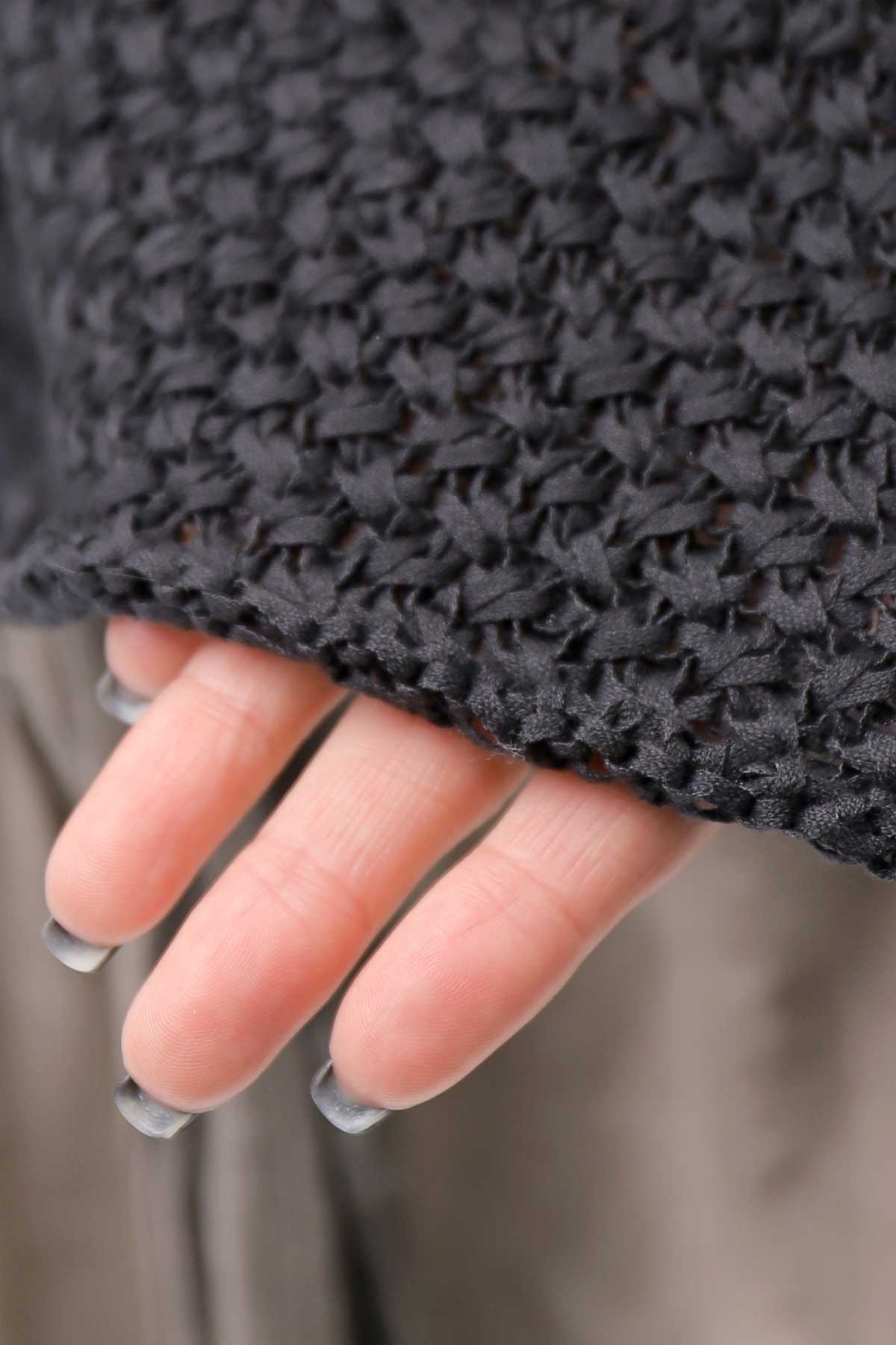 【RUNDHOLZ】 COTTON MESH KNIT TOPS _BLACK