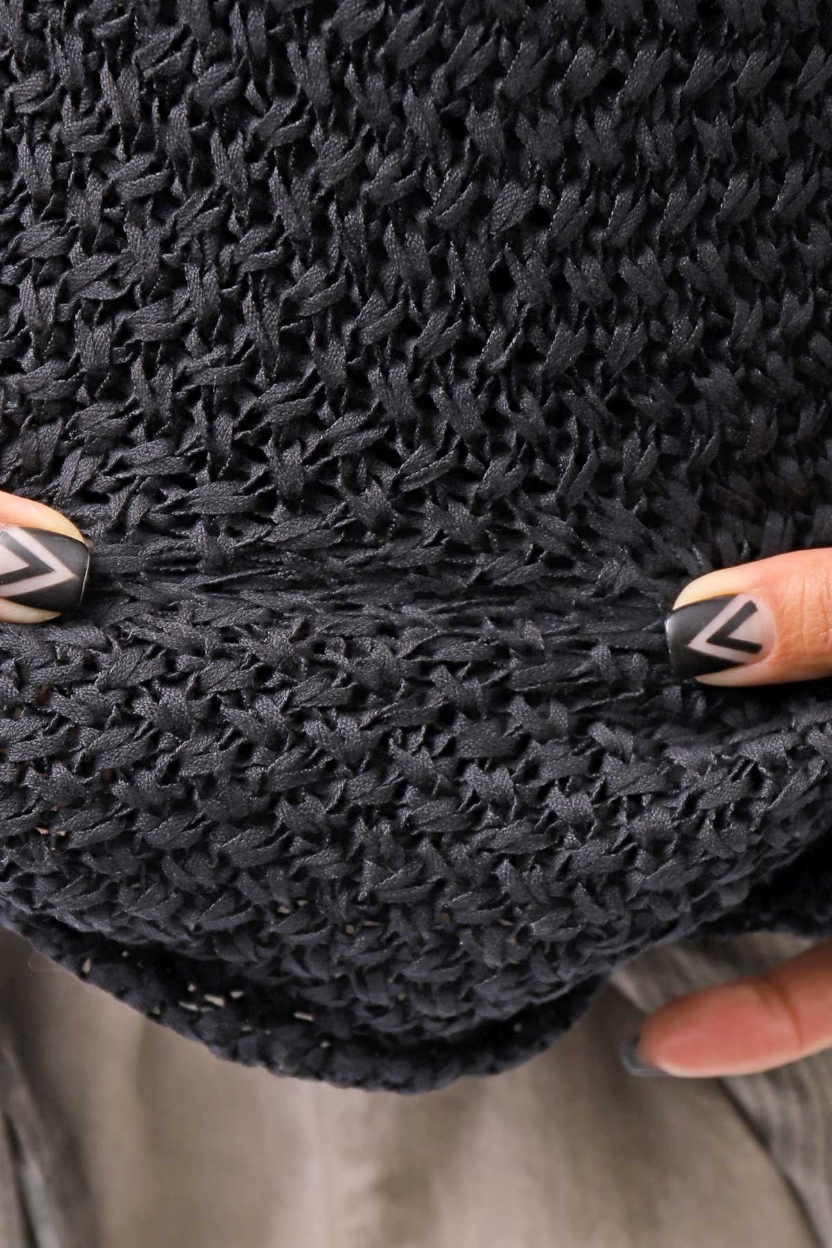 【RUNDHOLZ】 COTTON MESH KNIT TOPS _BLACK