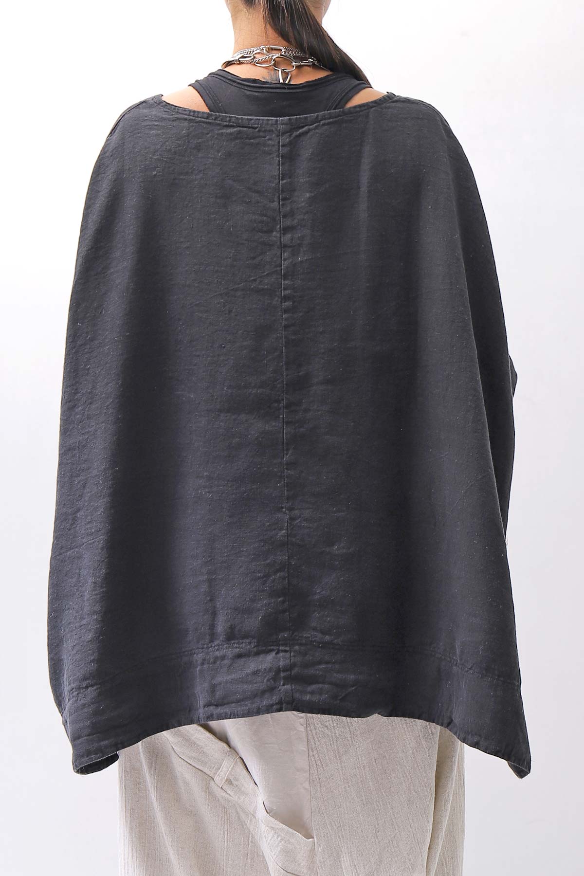 【RUNDHOLZ】 UNISEX OVERSIZED LINEN TOPS _BLACK