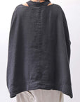 【RUNDHOLZ】 UNISEX OVERSIZED LINEN TOPS _BLACK