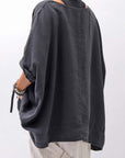 【RUNDHOLZ】 UNISEX OVERSIZED LINEN TOPS _BLACK