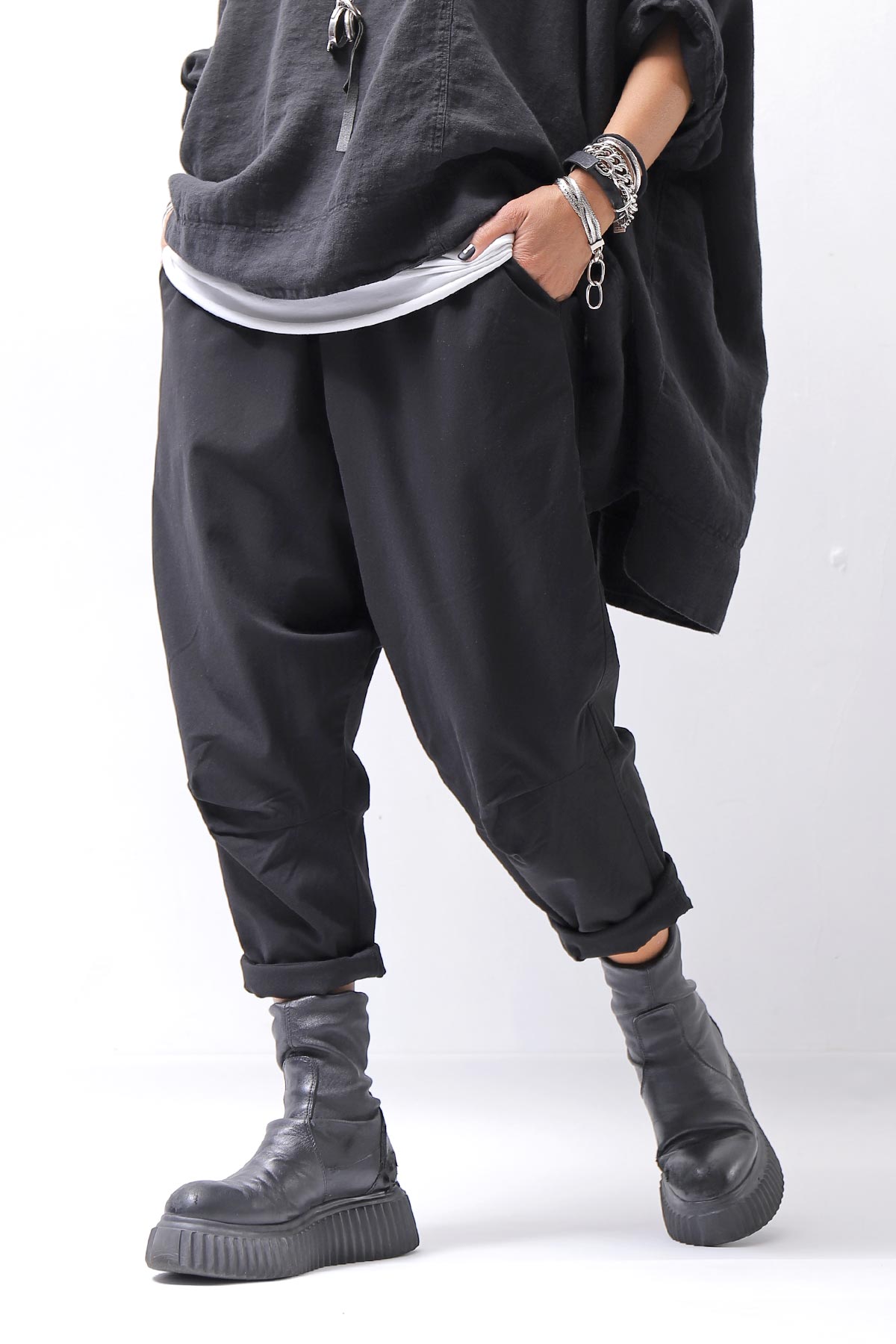 【RUNDHOLZ】 UNISEX STRETCH PANTS 339 0131_BLACK