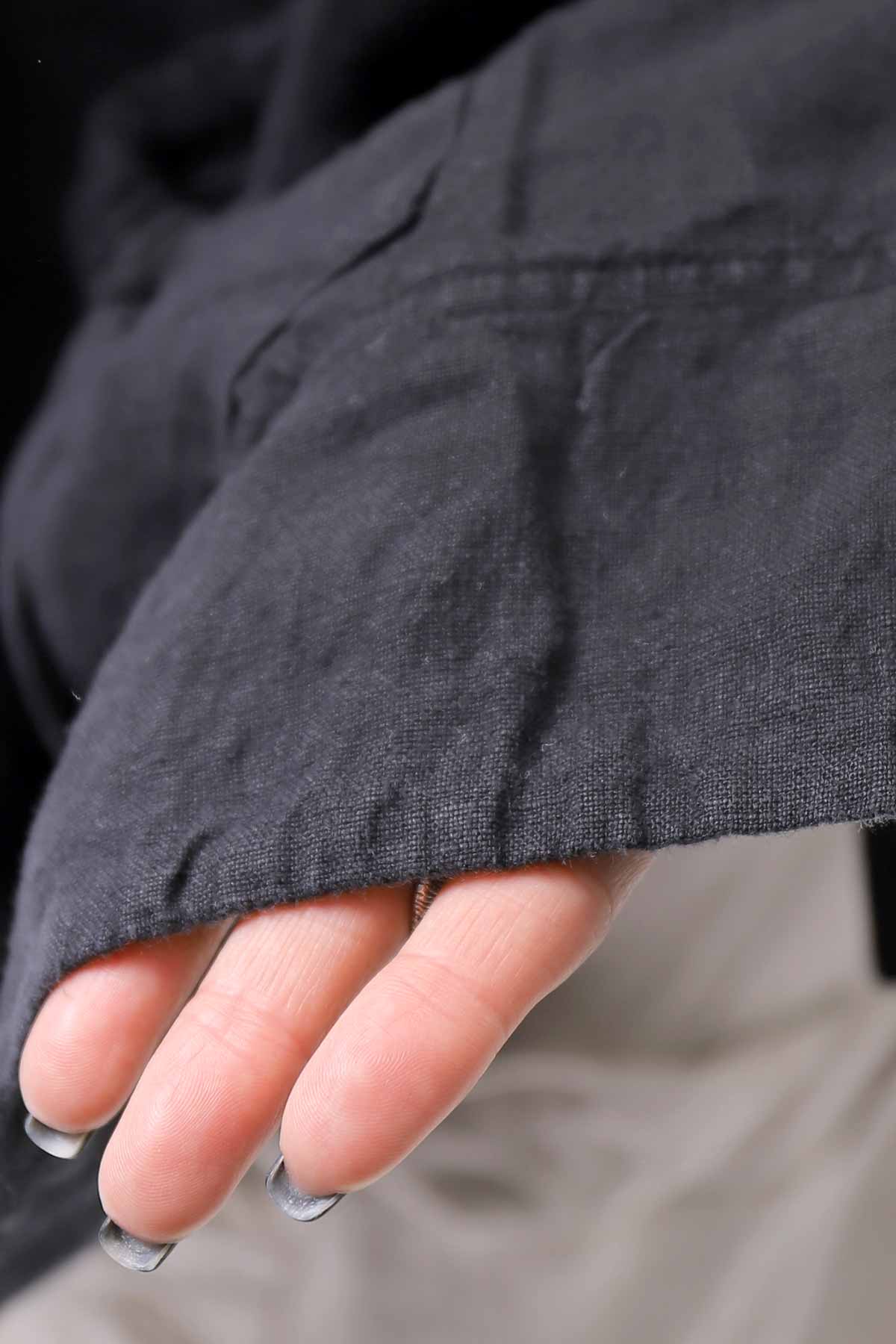 【RUNDHOLZ】 UNISEX OVERSIZED LINEN TOPS _BLACK
