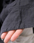 【RUNDHOLZ】 UNISEX OVERSIZED LINEN TOPS _BLACK