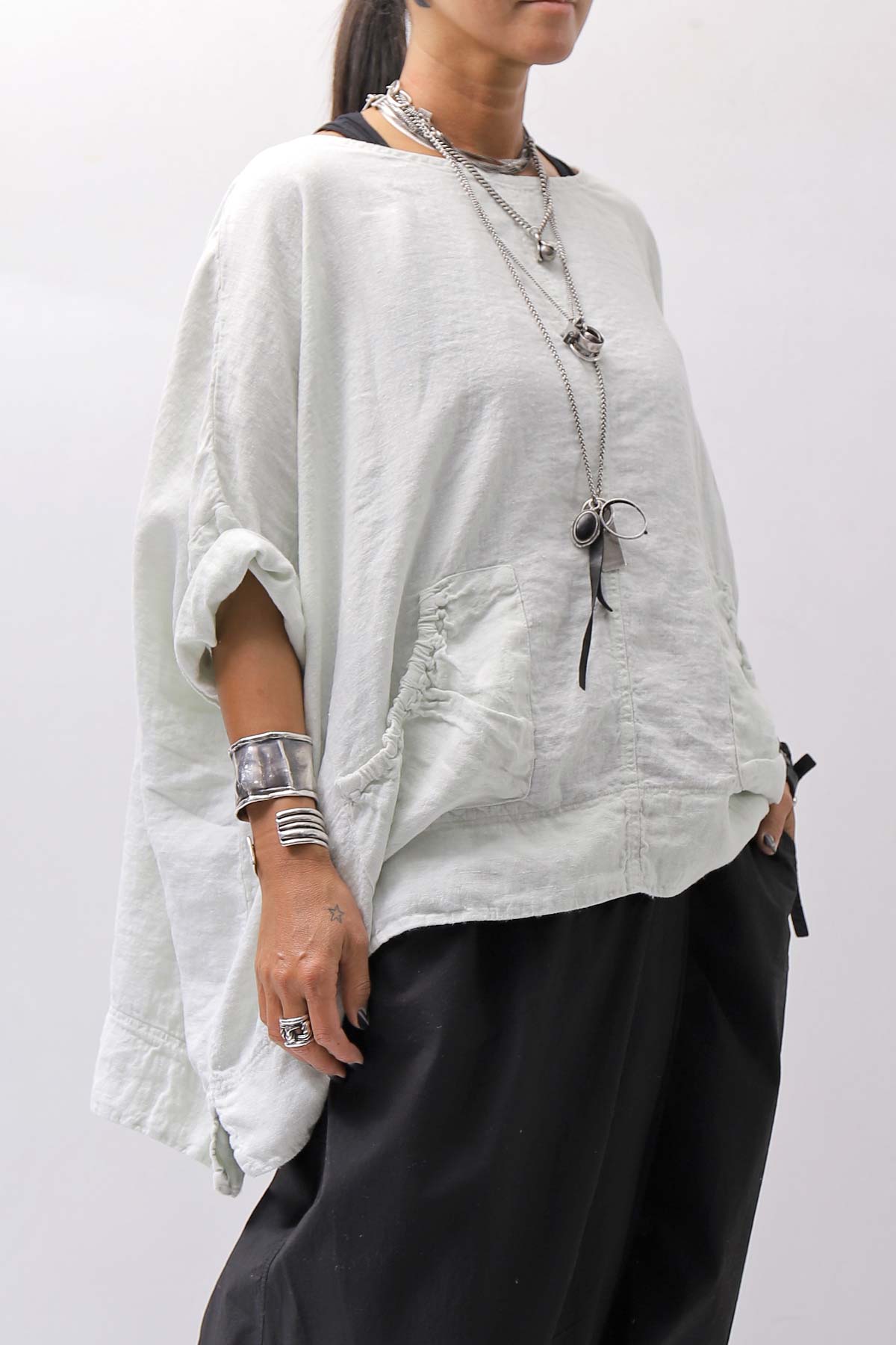 【RUNDHOLZ】 UNISEX OVERSIZED LINEN TOPS _SALINA