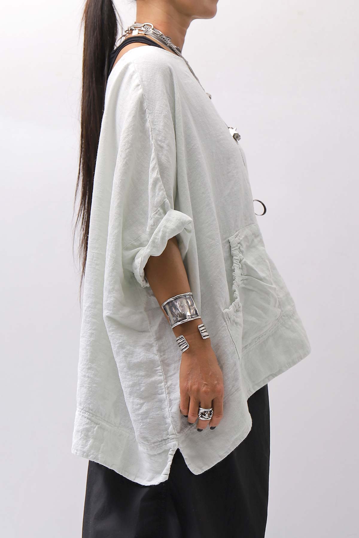 【RUNDHOLZ】 UNISEX OVERSIZED LINEN TOPS _SALINA