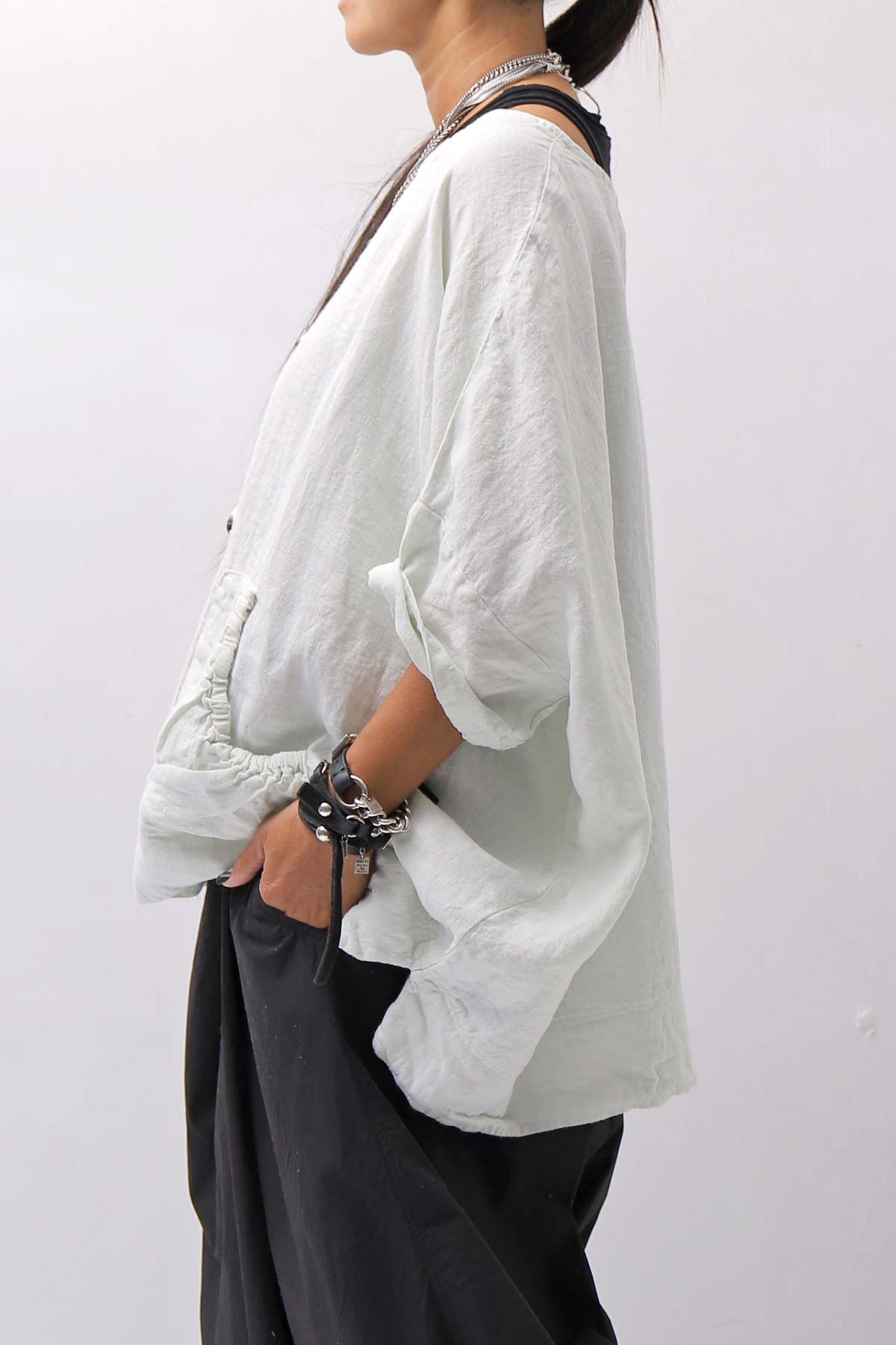 【RUNDHOLZ】 COTTON MESH KNIT TOPS _BLACK